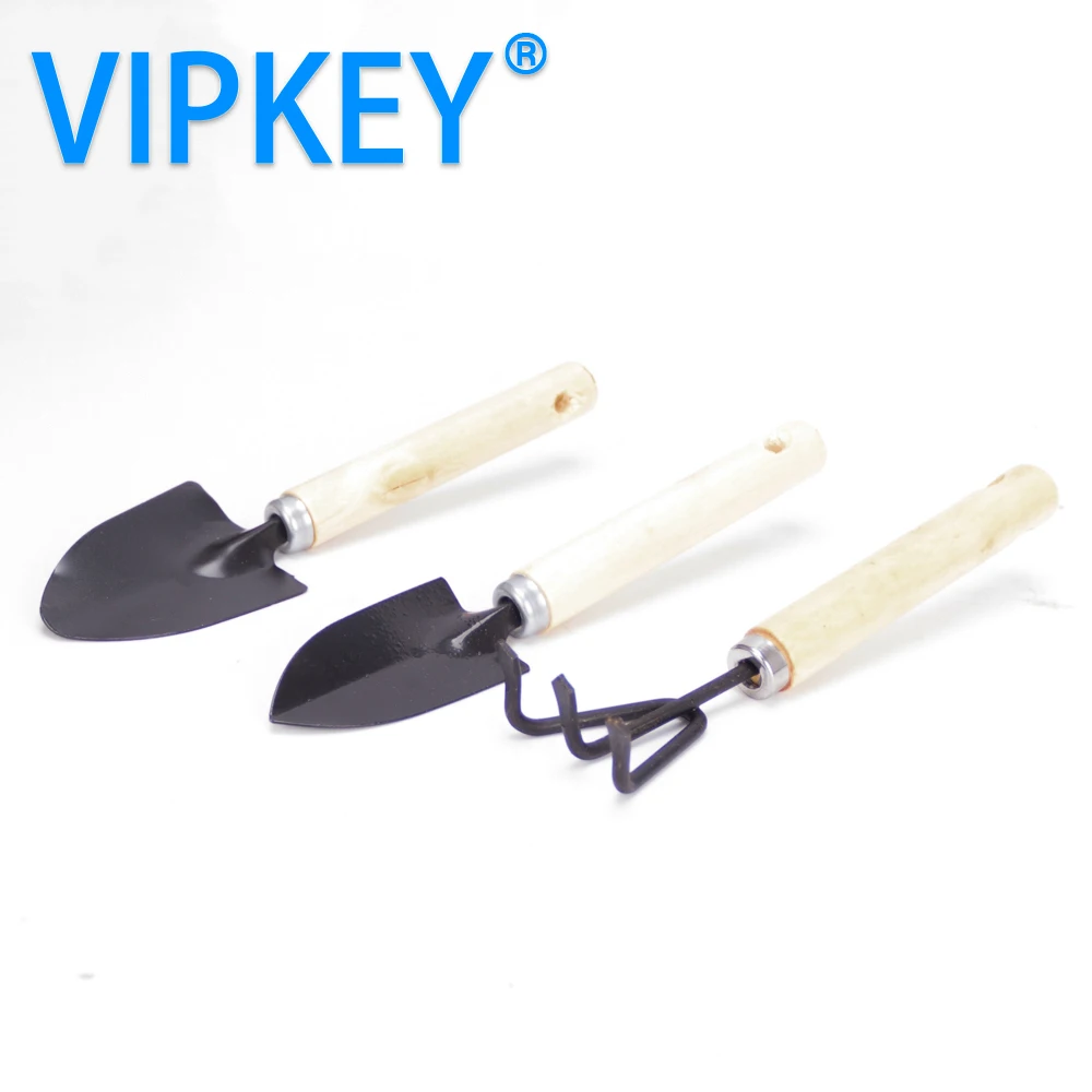 3Pcs High Quality mini Garden hand Tool  Wood Handle Shovel Rake Spade Metal Head Kids Tool  Garden Tools