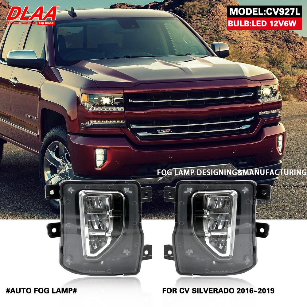 

DLAA For Silverado 2016 2017 2018 2019 Front Fog Lights Car Styling Spot Light Fog Lamps With Switch - 1 Pair