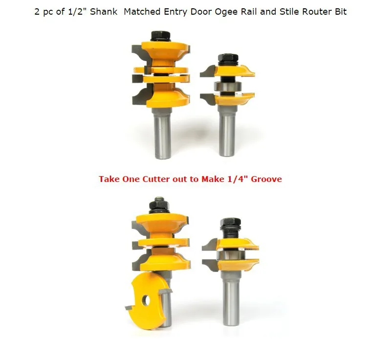 Imagem -02 - Lavie-matched Milling Cutter Grupo Madeira Woodworking Machine Entrada e Porta Interior Ogee Router Bit 12 mm Shank 03123 Pcs