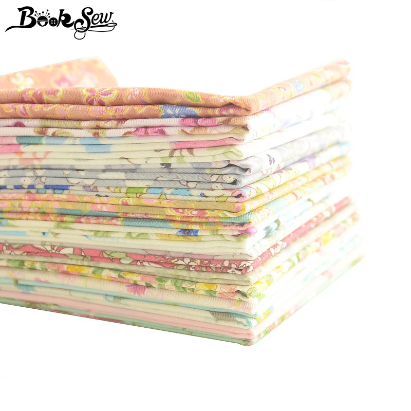 Booksew 100% Cotton Fabric Flowers Design 20x50cm/pcs Telas Algodon Patchwork Sewing Cushion Quits Tissu DIY Home Textile Cloth