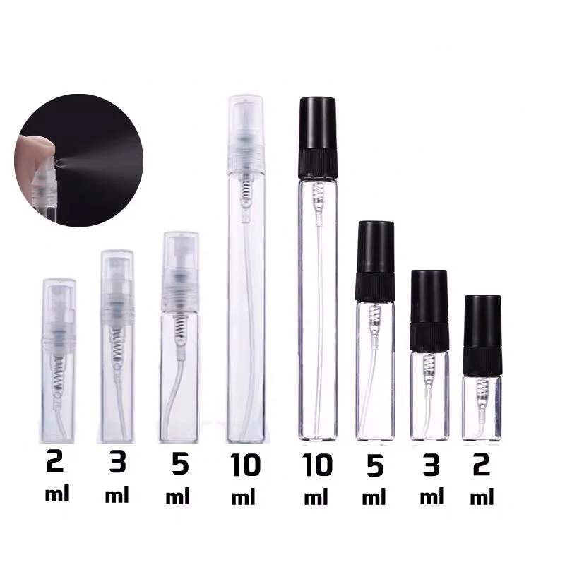 

20/50/100PCS 2/3/5/10ml Sample Spray Bottle Portable Glass Perfume Bottle Atomizer Container Women Perfume Pump Travel Bottle