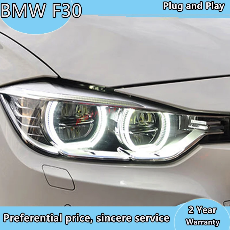 Car Styling for BMW 316i 320i 328i 335i Headlights 2013-2015 F30 F35 LED Headlight LED Angel Eyes Headlight assembly