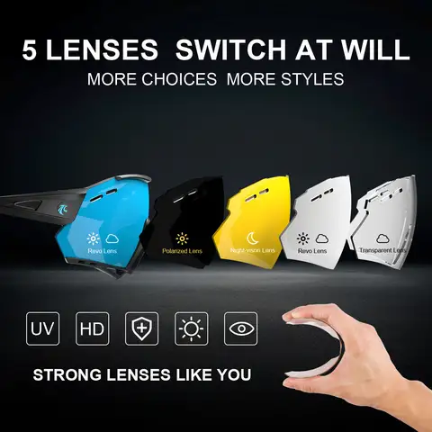 X-TIGER Nya Cykelglasögon MTB Cykelskyddsglasögon Löpning Fiske Sport Herr Kvinnor 5 Lins Polariserade Cykelsolglasögon 10 best sales cykelglasögon för racercyklar - №10