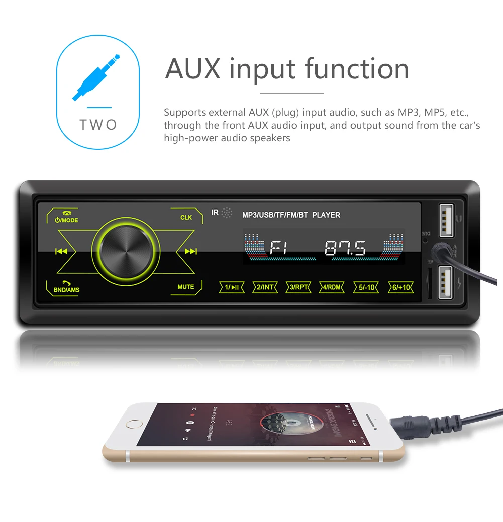 

Car-styling M10 Car Bluetooth-compatible MP3 Player In Dash AUX-in Radio Receiver Head Unit LCD Display Car Interior Accessories