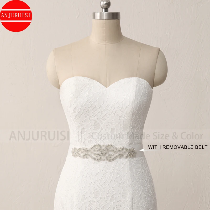 Elegante Weiße Spitze Meerjungfrau Hochzeit Kleid 2022 Vintage Günstige Robe De Mariee Mit Schärpe Longue Einfache Trouwjurk Sukienka Na Wesele