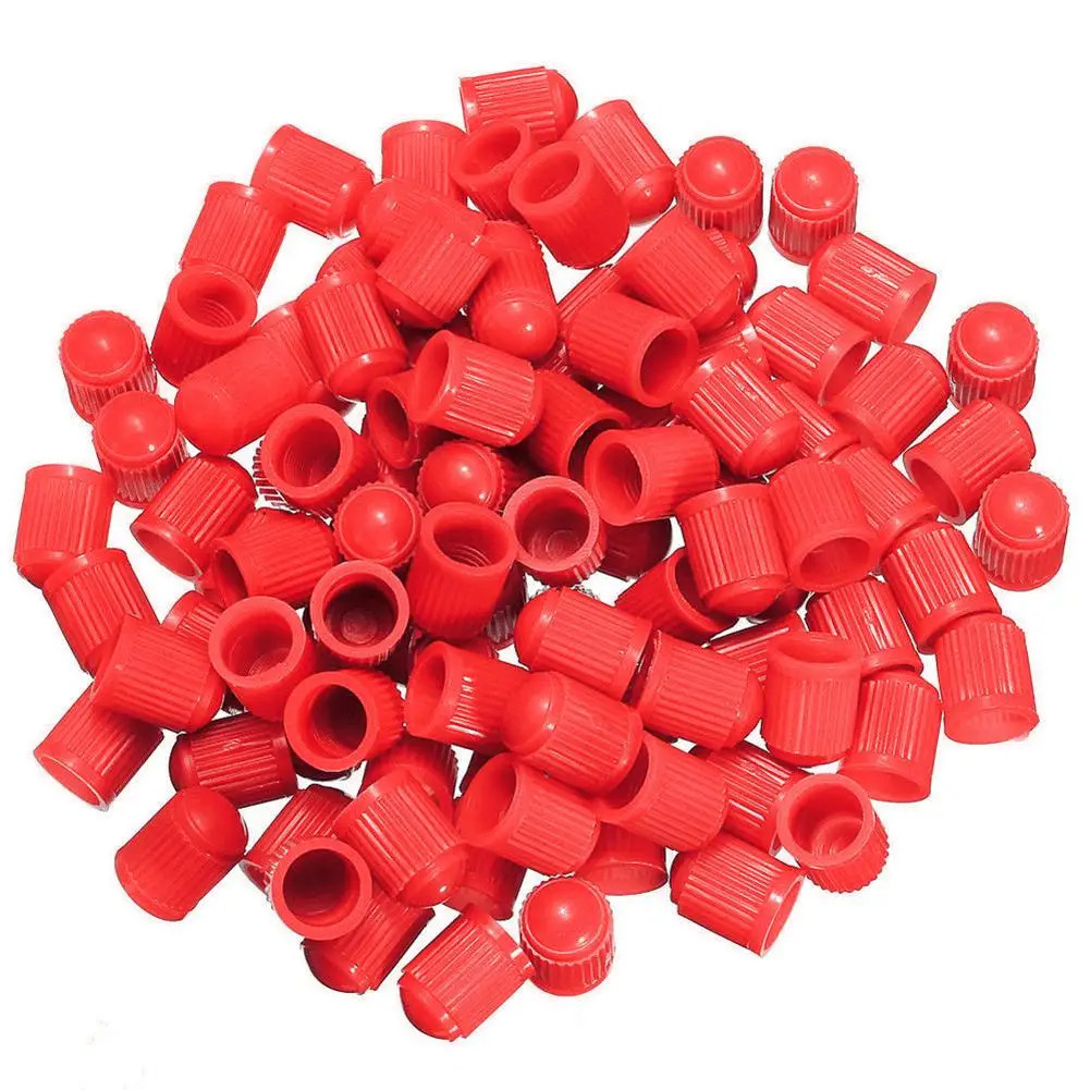 100Pcs Universal Car Auto Bicycle Tire Tyre Valve Stem Dust Caps Plastic Cover