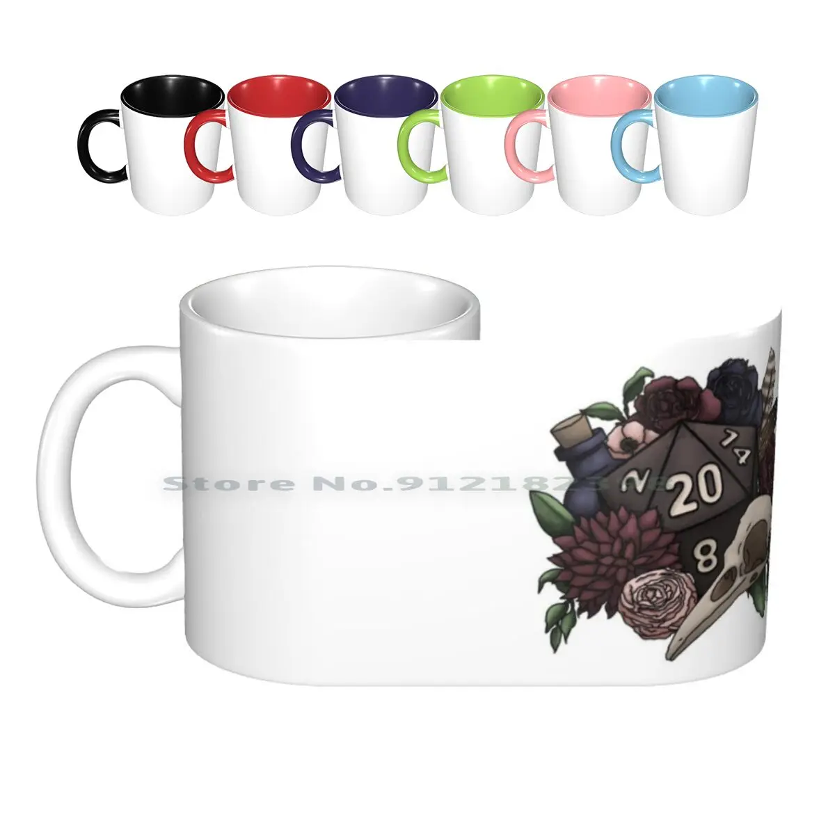 Necromancer D20 Tabletop Rpg Gaming Dice Ceramic Mugs Coffee Cups Milk Tea Mug D20 D D Dnd And Tabletop Gaming Dice Feminine