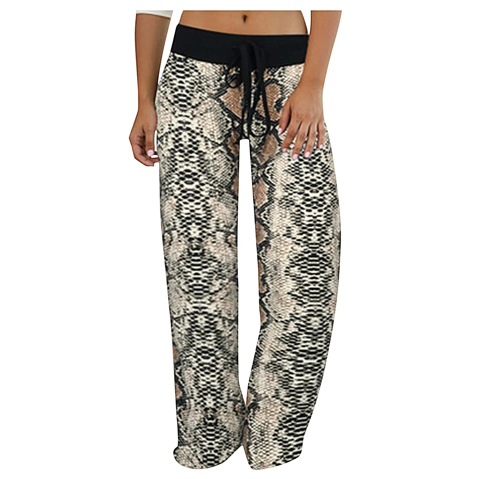 Snake Skin Printed Capris For Women Trousers Woman Plus Size Korean Fashion Casual Stretch 3/4  Casual Harem Pants Tangada