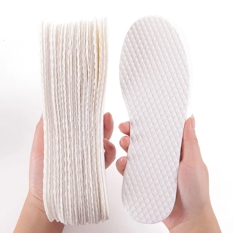 10 pairs Disposable  Insoles nature wood pulp  Insoles breathable  sweat white color comfortable shoe Pad for Men and Women