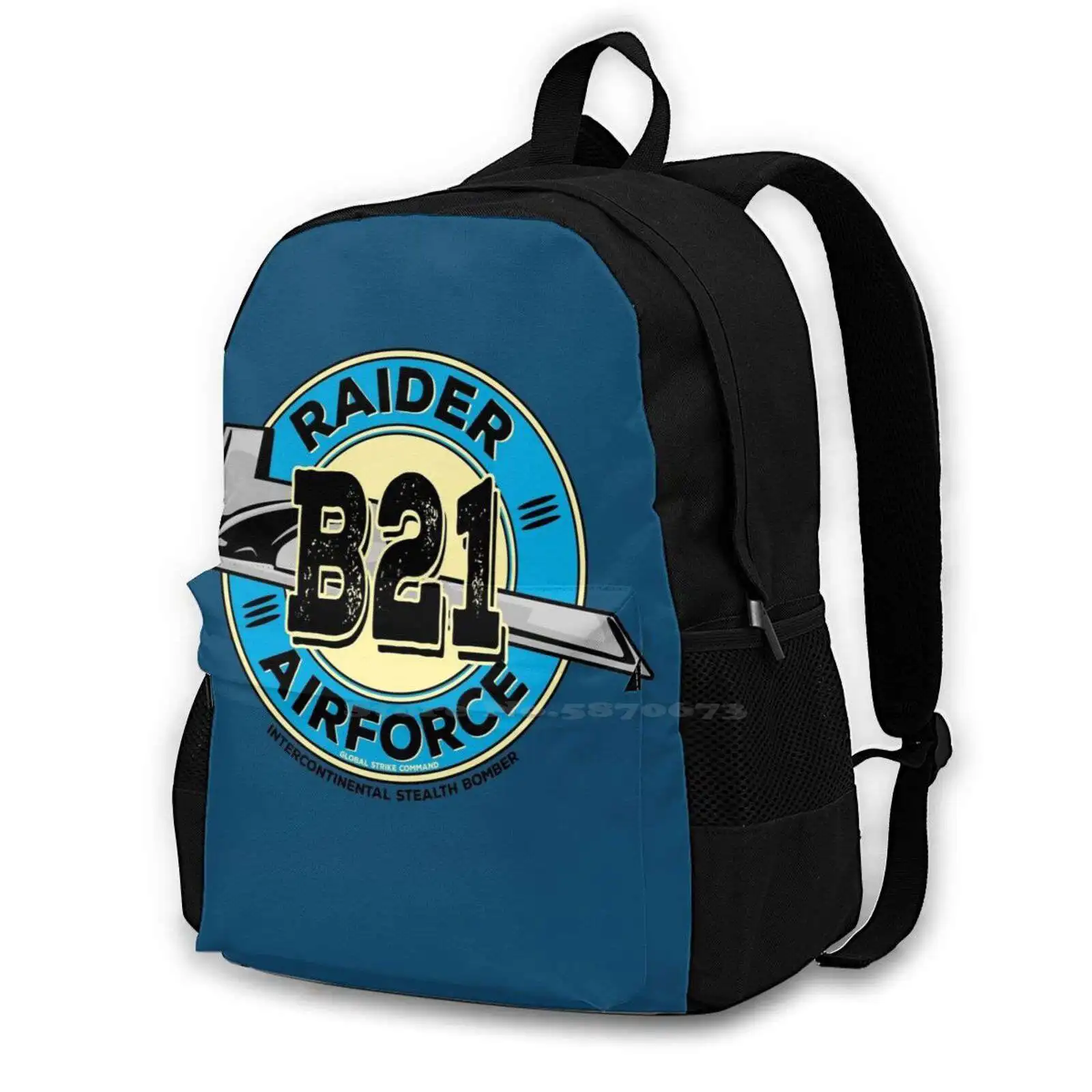 Raider Blue Pattern Design Laptop Travel School Bags Aviation Airplane Jet Fly Wing Aircraft Aircrew Airport Airline Air Show