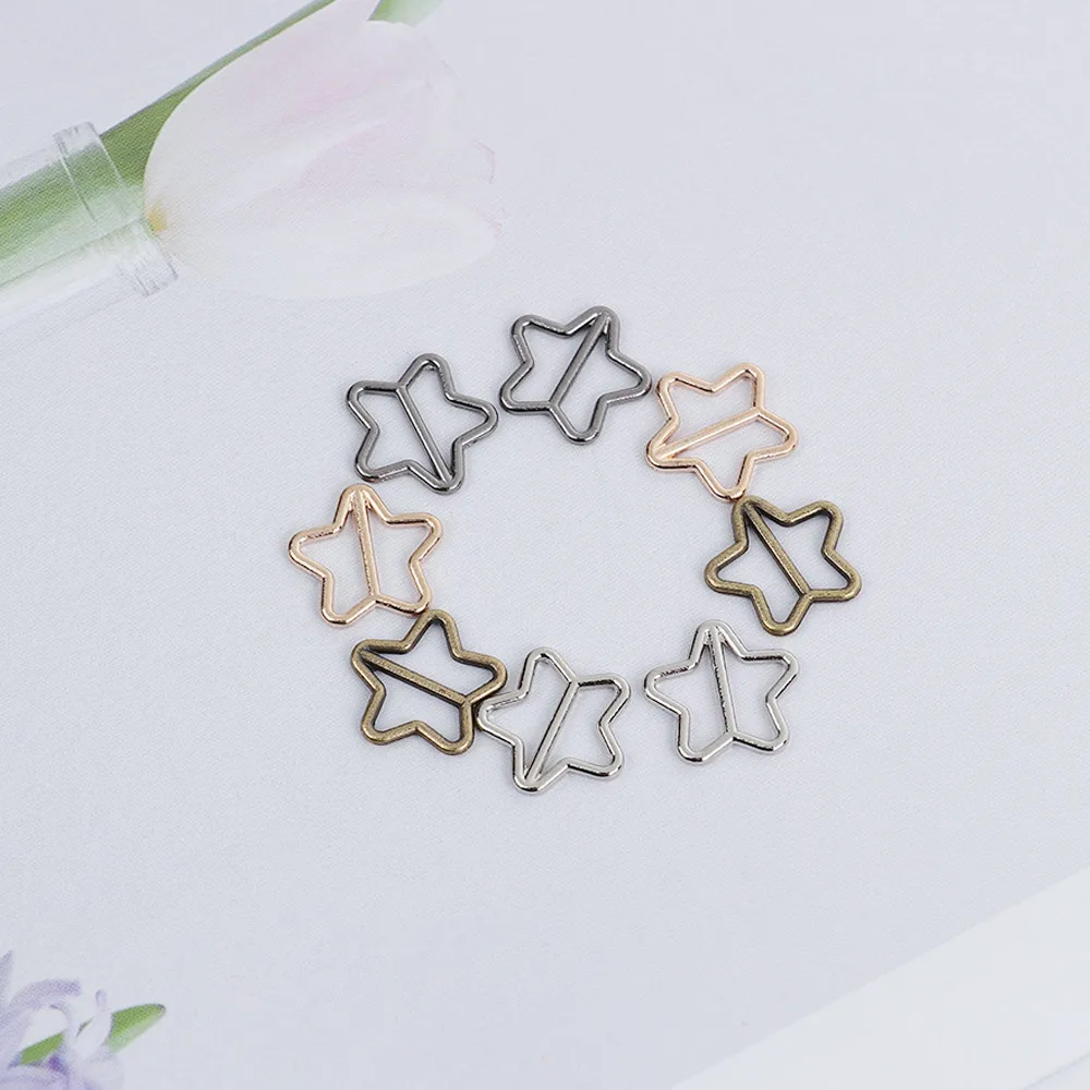 20PCS 7mm Mini Star Tri-glide Belt Buckle Metal Ultra-small Doll Bags Buttons DIY Doll Clothes Shoes Decoration Accessories