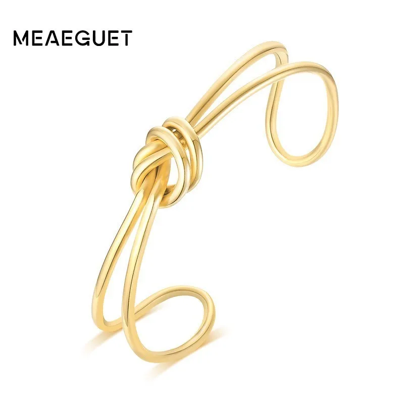 Women Bangle Bracelet Openable Stainless Steel Hollow Style Gold Color Female Pulseiras Bijoux