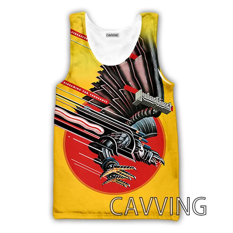 CAVVING 3D Printed  Judas Priest  Rock  Band Tank Tops Harajuku  Vest  Summer Undershirt Shirts Streetwear for Men/women