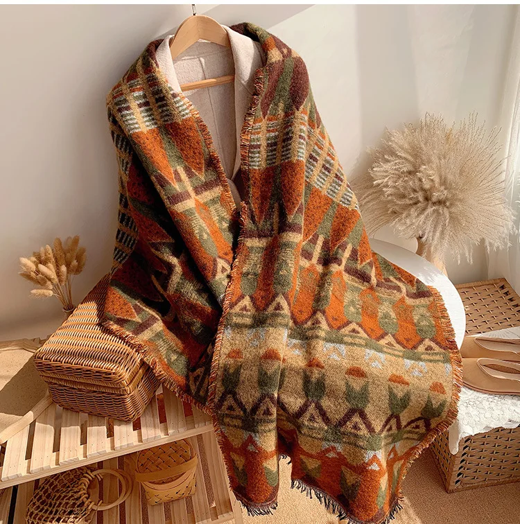 

Women Solid Color Bohemia Cashmere Scarves Lady Winter Autumn Long Scarf Warm Female Shawl Hot Sale Men Scarf