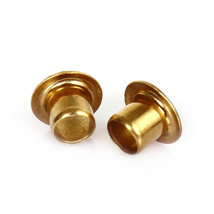 100 PCS Brass Metal Eyelets Hollow Rivet Nut Copper Through Hole Rivet Grommets Gb876 M0.9 M1.3 1.5 2 2.3 2.5 3 3.5 4 5 6mm