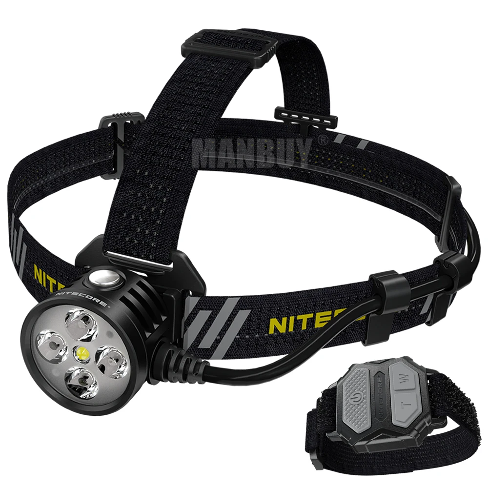 2024 Nitecore HU60 USB Powered Elite LED Headlamp 4 X CREE XP-G3 S3  1600 Lumens With Remote Control Wristband Wholesale