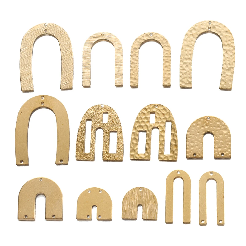 1Pack Raw Brass U Shape Connector Charms Geometry Penadant Earring Charms For DIY Jewelry Findings Making Supplies Crafts