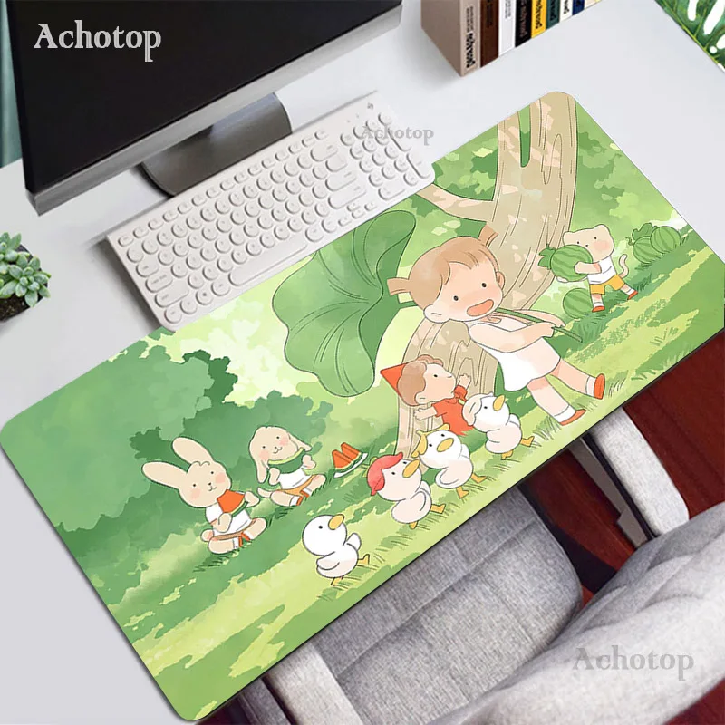 Kawaii Mouse Pad Gamer Large Cute Mousepad Summer Keyboard Computer Personality Pink Anime Carpet Rubber XL Laptop Desk Mat