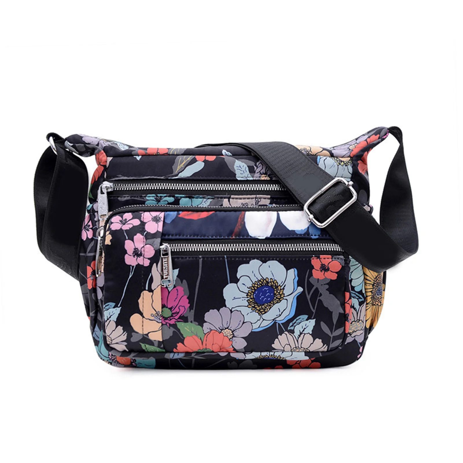 2024 New Printed Multi-pocket Large Capacity Waterproof Nylon Ladies Messenger Bag Zipper Design Shoulder Bag Bandolera Mujer