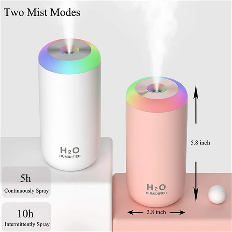 ミニ植物加湿器,350ml,常夜灯付き小型ポータブル植物加湿器,デスク,赤ちゃんの植物用のUSBデスク加湿器,屋内