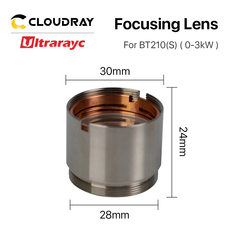 Ultrarayc colimating & focando lente d28 f100 f125mm com suporte de lente para raytools bt210 bt210s cabeça de corte a laser
