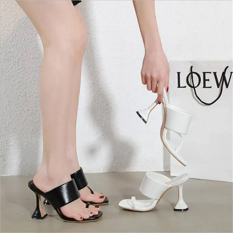 High Quality Pu Leather Sexy Clip Toe Women Slipper 2020 Summer New Outdoor Sandal Slides Elegant Ladies Dress Shoes
