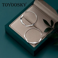 100% 925 Sterling Silver 2.4CMX2.6CM Large Hoop Earrings Gift For Women Lady Drop Shipping