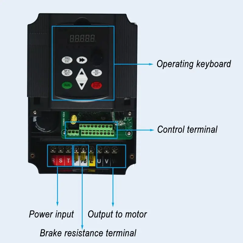 Imagem -04 - Vector Freqüência Controle do Conversor 440v Três-fase de Inversor de Freqüência Variável para o Motor 7.5kw 11kw Inversor de Freqüência ac Unidade Wk600