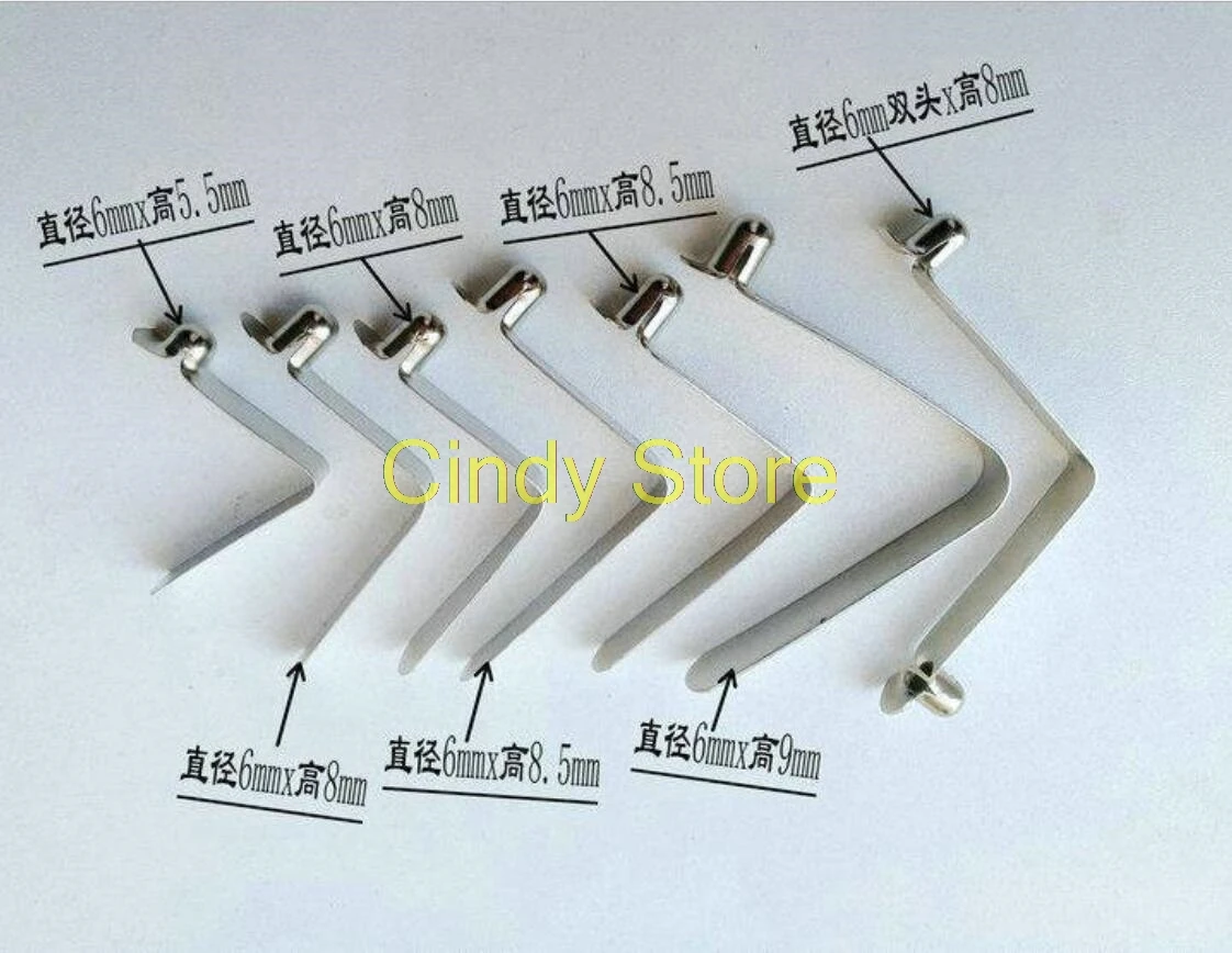 10PCS Steel Kayak Paddle Tent Pole Push Button Spring Clip Tube single/double pin 6mm Hole hollow