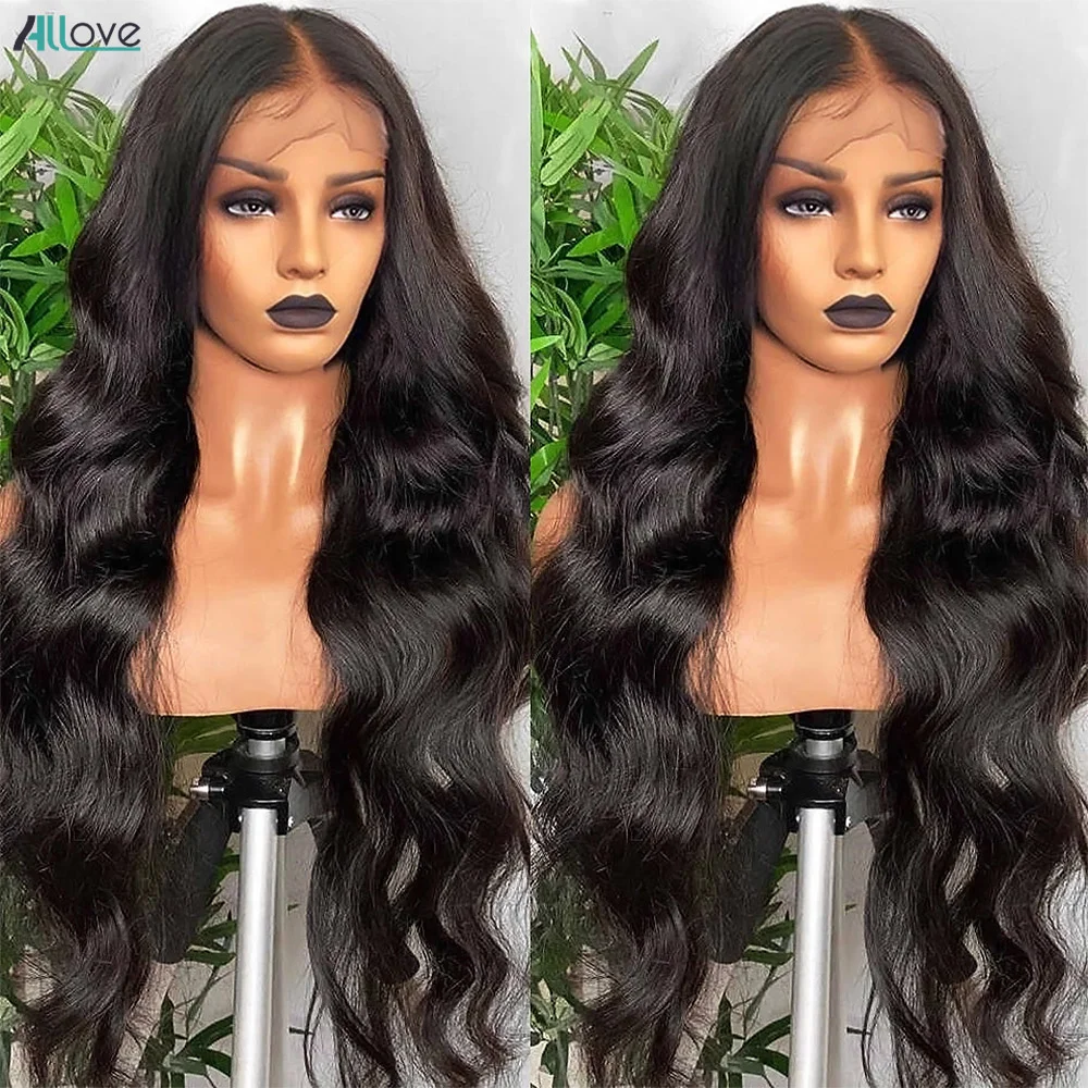 Allove Body Wave Bundles With Closure Brazilian Hair Weave Bundles 4x4 Lace Closure With 3 Bundles Remy Human Hair Extensions