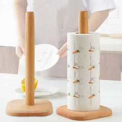 Multifunctional Wooden Rack Kitchen Roll Paper Towel Holder Bathroom Tissue Toilet Paper Stand Napkins Rack Table Decor