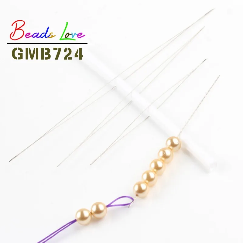 5pcs Central Opening Beading Needles Stainless Steel Tools Pins for Beadwork Threading Handmade Women Jewelry Diy Accessories