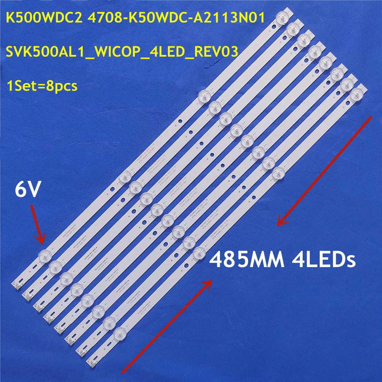 

Новинка, 8 шт./комплект, светодиодная лента для подсветки для P50FN0117K P50FN117K K500WDC2 4708-K50WDC-A2113N01 50PFH4082/T3 50PFT4002S/98