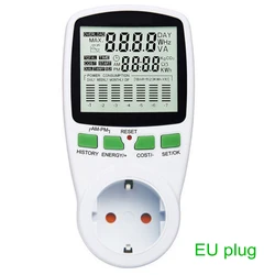 Digital LCD Energy Meter Wattmeter Wattage Electricity Kwh Power Meter EU French US UK AU Plug Measuring Outlet Power Analyzer