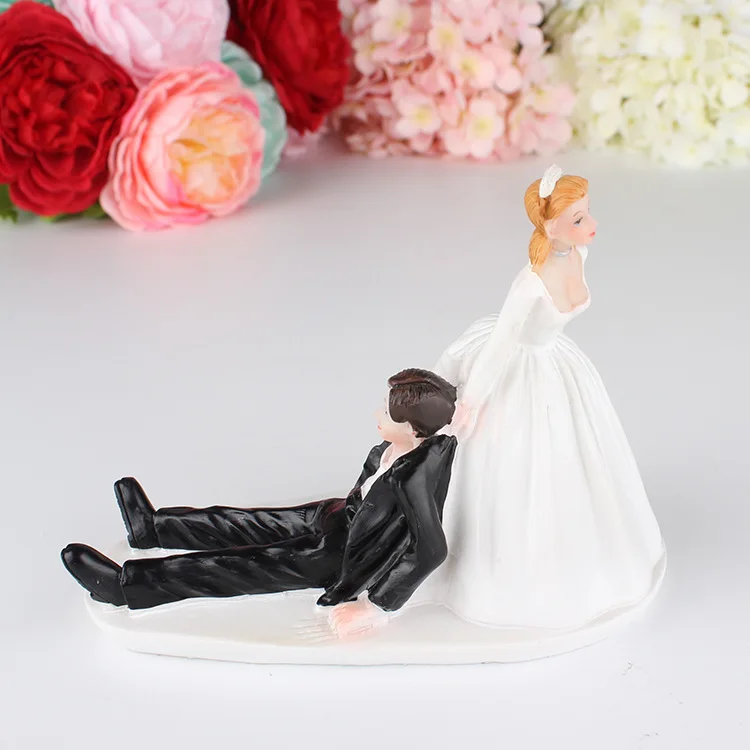 Romantische Bräutigam & Braut heiraten Harz Figur Hochzeit Kuchen Topper Dekoration liefert heiraten Figur Valentinstag Verlobung – Detail 16