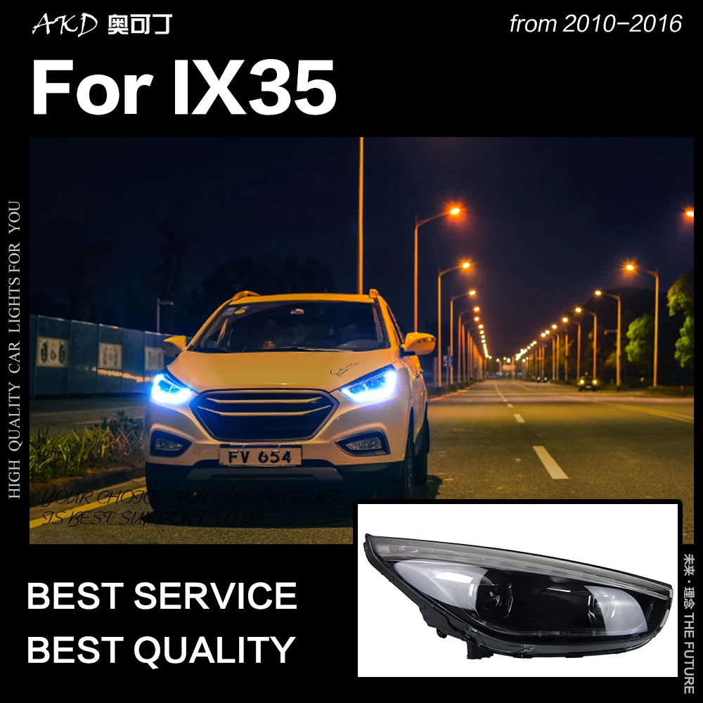 AKD Car Styling Head Lamp for Hyundai IX35 Headlights 2010-2016 New Tucson LED Headlight DRL Hid Bi Xenon Auto Accessories