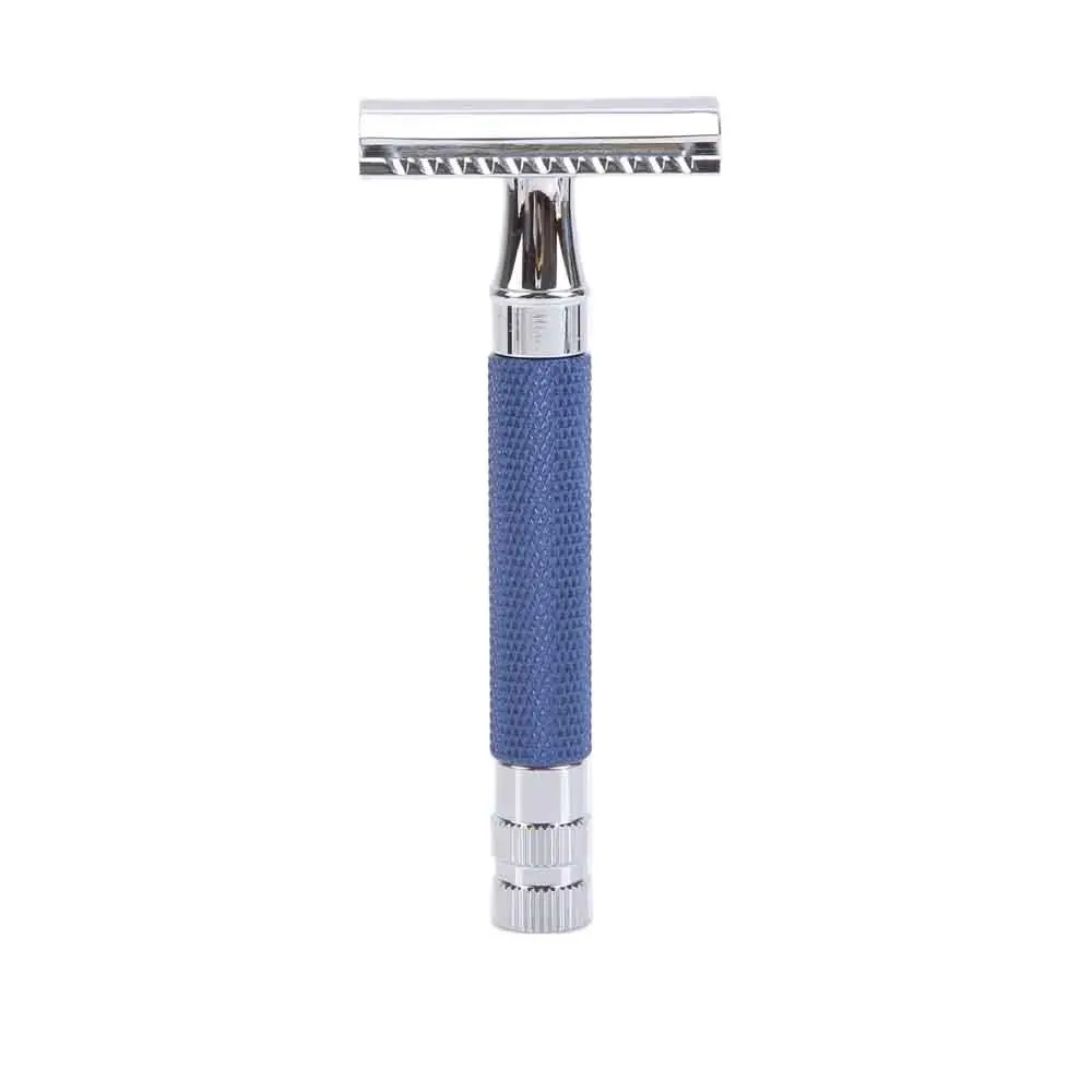 Yaqi Blue Color Brass Heavy Handle Wet Safety Razor for Mens