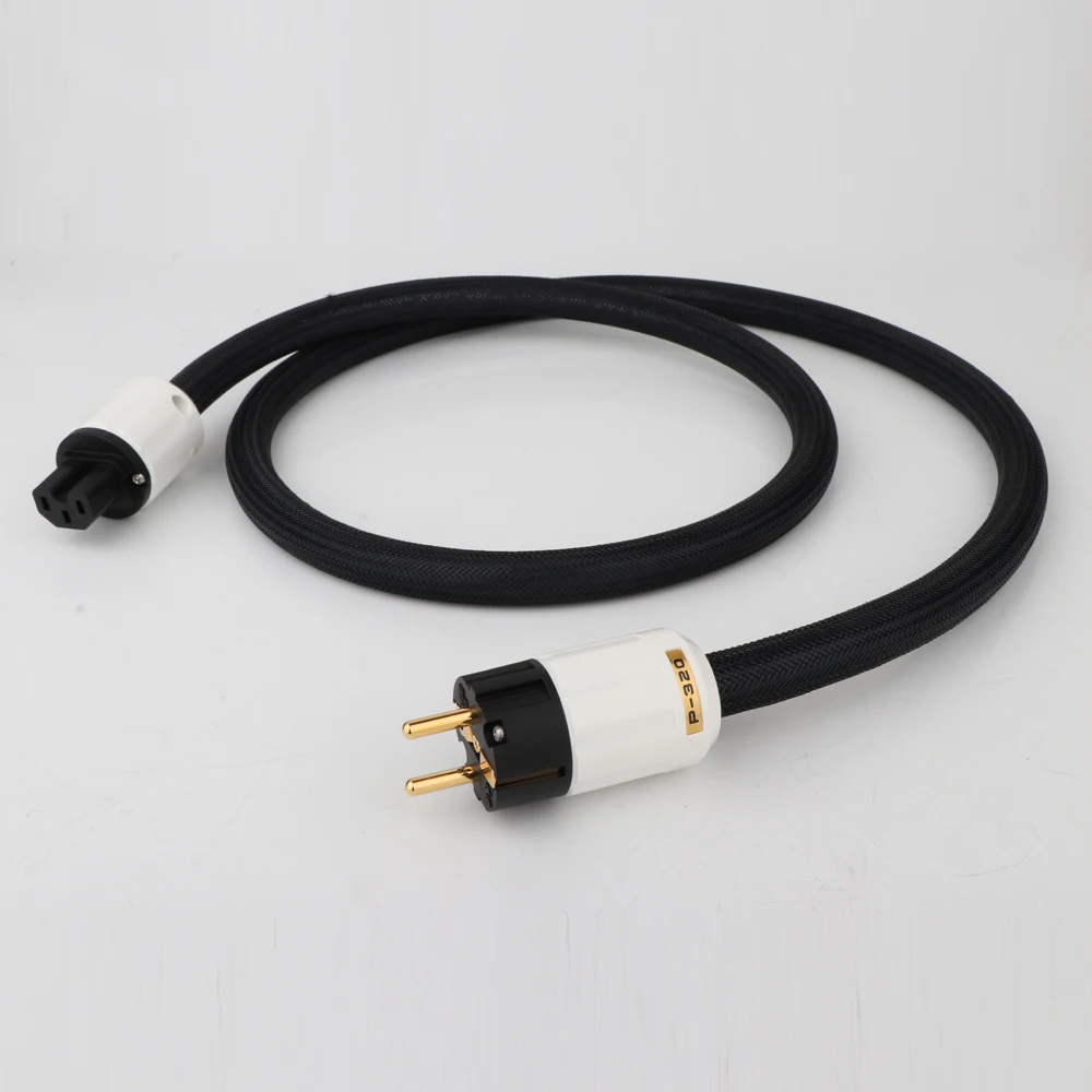 

HiFi Audio Power Cord with Gold Plated P-320+C-320 Schuko EU Connector plugs High Quality Speaker Amplifier Power Cable