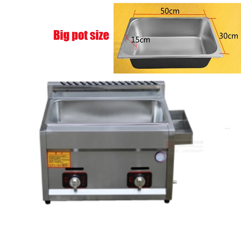 

Commercial gas stainless steel double/single cylinder gas frying pan fries fried chicken frying machine Cooking noodle