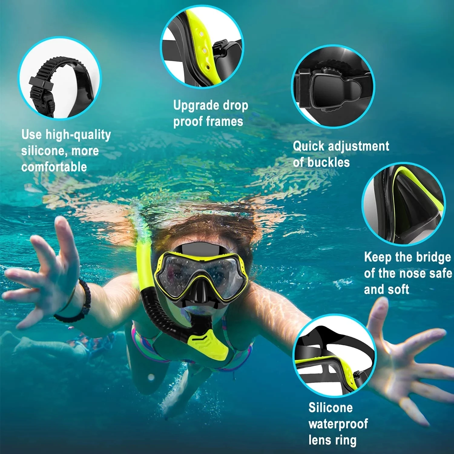 Mirror Color Lens Diving Mask Professional Diving Masks Snorkeling Set Anti-Fog Goggles Glasses Swimming Fishing Pool Equipment