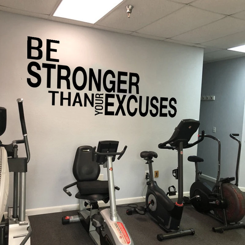 

Be Stronger Than Your Excuses Quote Wall Sticker Gym Classroom Motivational Inspirational Quote Wall Decal Fitness Crossfit