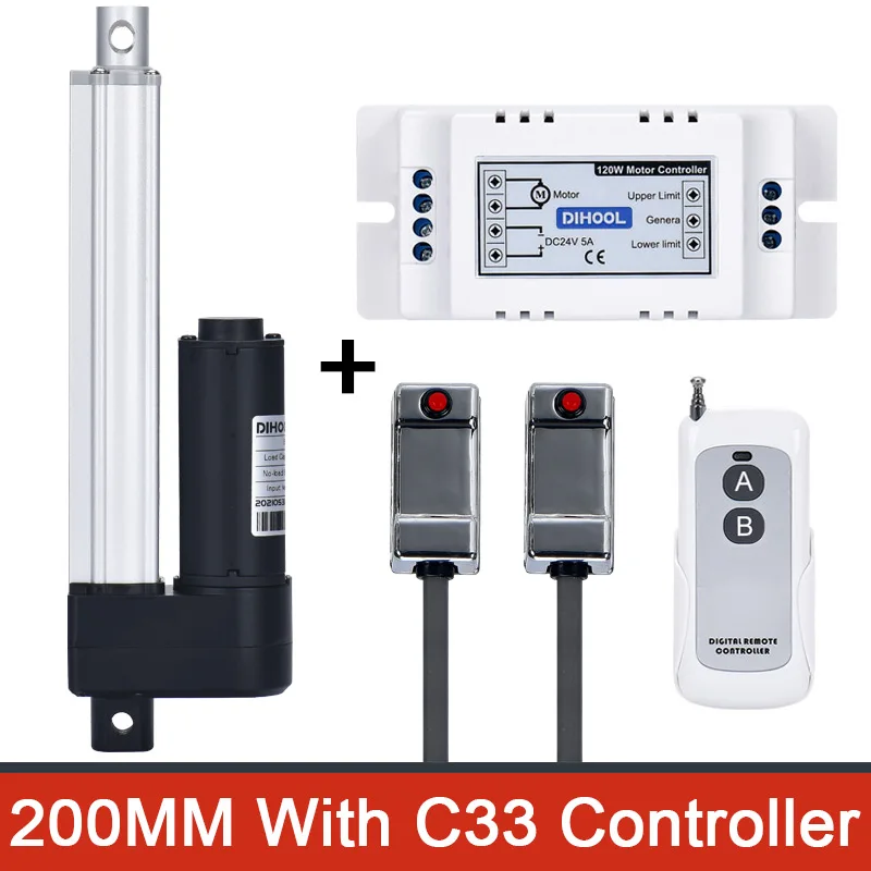 Imagem -05 - Curso Ip66 à Prova Impermeável Água Mesa de Elevação Elétrica Atuador Linear com Wifi Controlador Móvel Controle App dc 12v Dhla3000 200 mm