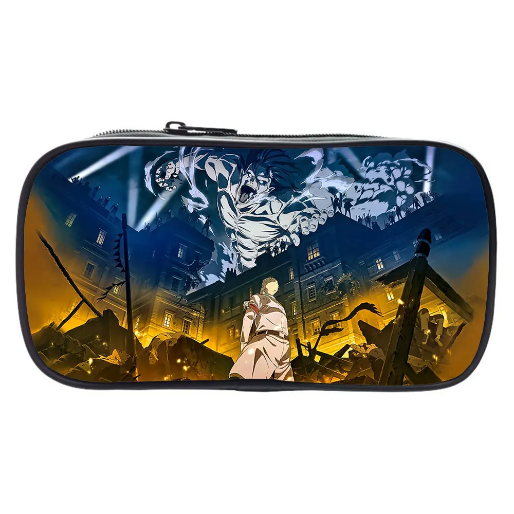 NEW Anime Attack on Titan Pencil Case Cosmetic bag Girl Makeup Bag Back To School Gift Office Stationery Box Storage Bag Pen Box