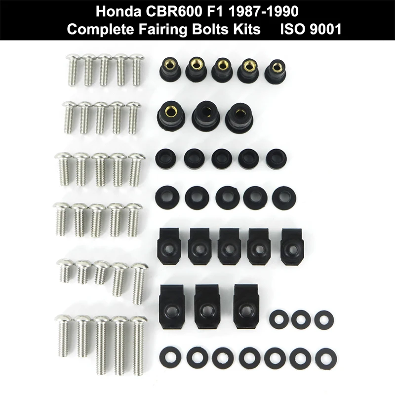 Fit For Honda CBR600 F1 1987 1988 1989 1990 Motorcycle Complete Full Fairing Bolts Kit Stainless Steel Fairing Clips Nuts