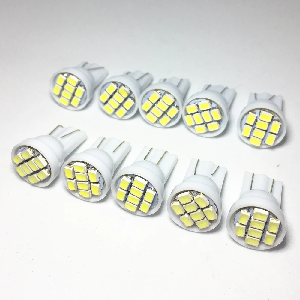 

100 шт. T10 8SMD 1210 светодиодный 192 168 W5W двери автомобиля светильник фонарь для багажника светильник парковка светильник W5W мотоцикла лампы Клин сигнальные лампы AC/DC 12V