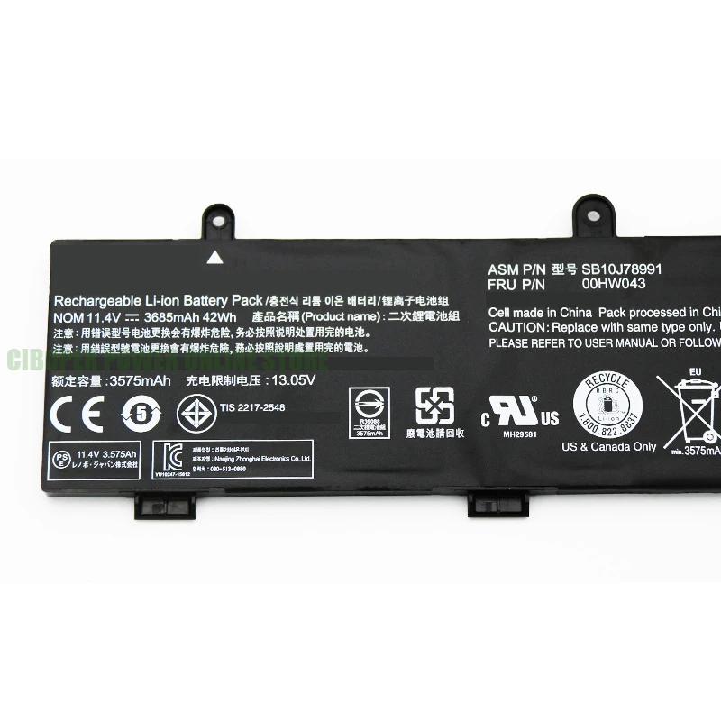 Laptop Battery 00HW042 00HW043 00HW044 01AV442 SB10J78991 For Yoga 11E-20GC 11E-20LQ 11E 3rd Gen 11E 4th SB10J78991 SB10J78990