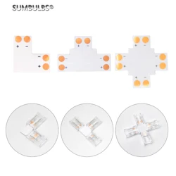 2pin Corner Connector for 8mm/10mm FCOB LED Strips T L X Shape Solderless Connectors COB Led Strip Light Joint Easy Connecting