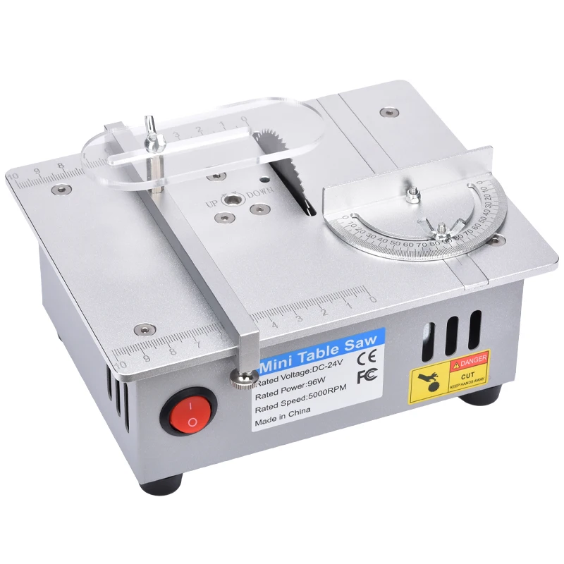 Precision Desktop Micro Table Saw DIY Acrylic PCB Cutting Machine DC24V 10A Mini Aluminum Alloy Model Small Electric Saw Motor