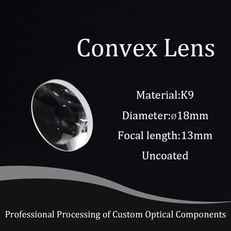 Hot selling optical glass convex lens diameter 18mm focal length 13mm sample K9 mini magnifier