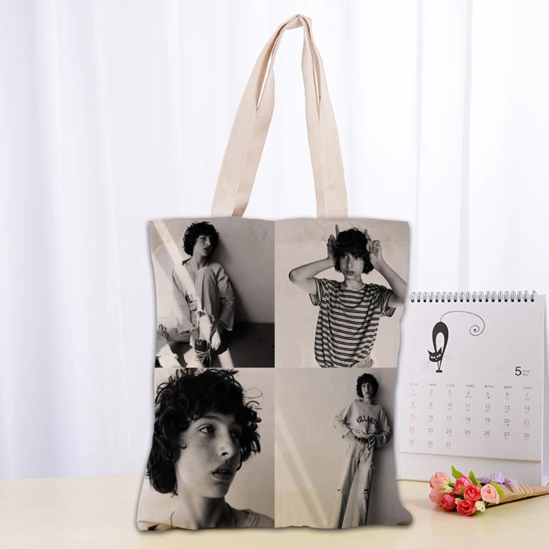 Custom Finn Wolfhard Tote Bag Women Canvas Fabric Bags Eco Reusable Shopping Bags Traveling Beach Casual Useful Shoulder Bag